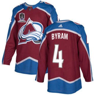 Adidas Colorado Avalanche #4 Bowen Byram Burgundy 2022 Stanley Cup Champions Burgundy Home Authentic Stitched NHL J...