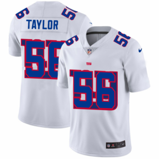 New York New York Giants #56 Lawrence Taylor White Men’s Nike Team Logo Dual Overlap Limited NFL Jersey