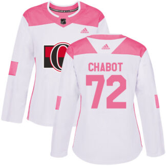 Adidas Ottawa Senators #72 Thomas Chabot White/Pink Authentic Fashion Women’s Stitched NHL Jersey