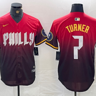 Men's Philadelphia Phillies #7 Trea Turner Red 2024 City Cool Base Jersey