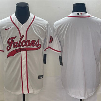Men's Atlanta Falcons Blank White With Patch Cool Base Stitched Baseball Jersey