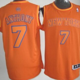 New York Knicks #7 Carmelo Anthony Revolution 30 Swingman Orange Big Color Jersey