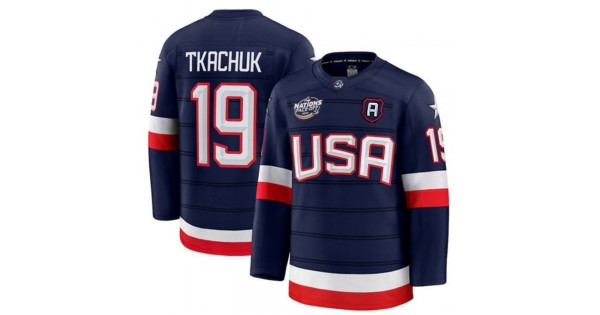 Matthew Tkachuk USA 2025 Navy 4 Nations Face-Off Jersey - Image 2