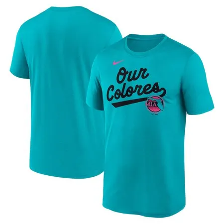 Men's Miami Marlins Teal 2025 City Connect Team Phrase Script Legend Performance T-Shirt