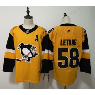 Adidas Pittsburgh Penguins #58 Kris Letang Gold Alternate Stitched NHL Jersey