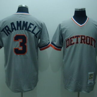 Detroit Tigers #3 Allan Trammell 1984 Gray Throwback Jersey