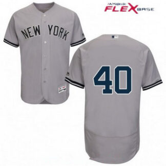 ultra‑ Men's New York Yankees #40 Luis Severino Gray Road Stitched MLB Majestic Flex Base Jersey ‑uniform