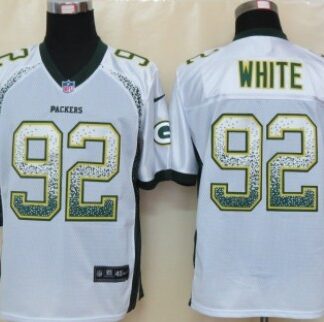 Nike Green Bay Packers #92 Reggie White Drift Fashion White Elite Jersey