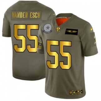 ultra‑ Dallas Cowboys #55 Leighton Vander Esch NFL Men’s Nike Olive Gold 2019 Salute to Service Limited Jersey ‑uniform