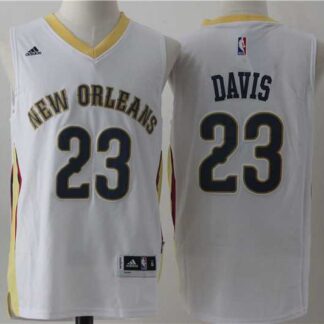 New Orleans Pelicans #23 Anthony Davis New Revolution 30 Swingman Road White Stitched Jersey