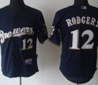 Milwaukee Brewers #12 Aaron Rodgers Blue Jerseys