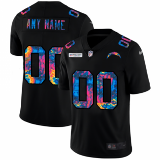 Los Angeles Chargers Custom Men’s Nike Multi-Color Black 2020 NFL Crucial Catch Vapor Untouchable Limited Jersey