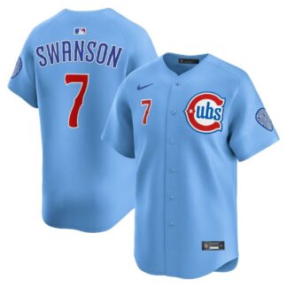 Dansby Swanson Chicago Cubs Nike Alternate Limited Jersey - Light Blue