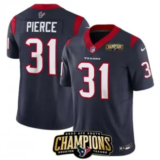 Men's Houston Texans #31 Dameon Pierce Navy 2023 F.U.S.E. AFC South Champions Patch Vapor Untouchable Limited Stitc...