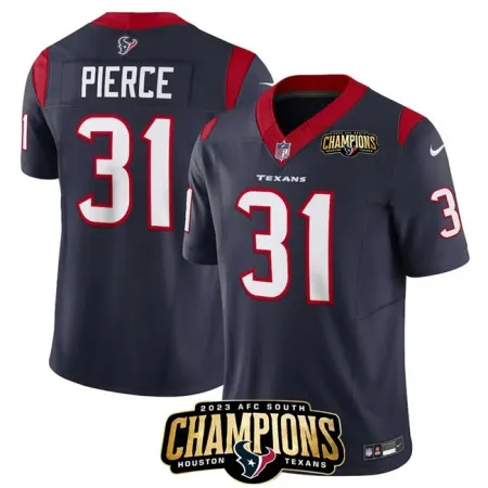 Men's Houston Texans #31 Dameon Pierce Navy 2023 F.U.S.E. AFC South Champions Patch Vapor Untouchable Limited Stitc...