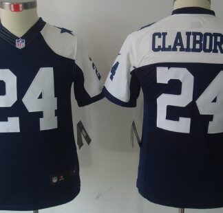 Youth Nike Limited Dallas Cowboys #24 Morris Claiborne Blue Thanksgiving Jerseys