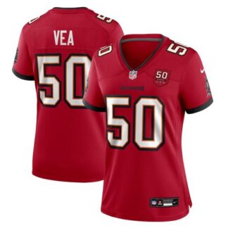Women's Tampa Bay Buccaneers #50 Vita Vea Red 50th Anniversary Game Jersey