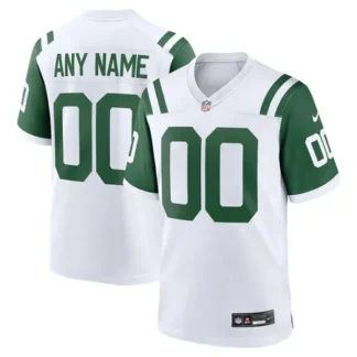 Men's New York Jets Nike White Classic Alternate Replica Game Custom Jersey