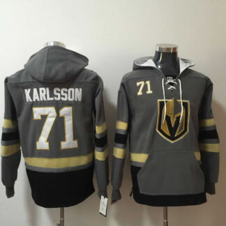 Vegas Golden Knights 71 William Karlsson Gray All Stitched Hooded Sweatshirt