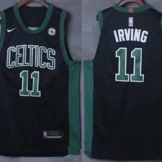 Men's Boston Celtics #11 Kyrie Irving Black 2017-2018 Nike Swingman General Electric Stitched NBA Jersey