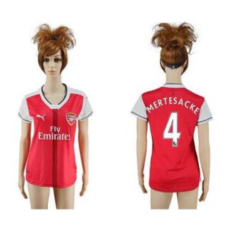 Women’s Arsenal #4 Mertesacker Home Soccer Club Jersey