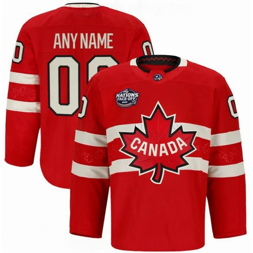 Canada 2025 Red Hockey Team 4 Nations Face-Off Custom Jersey