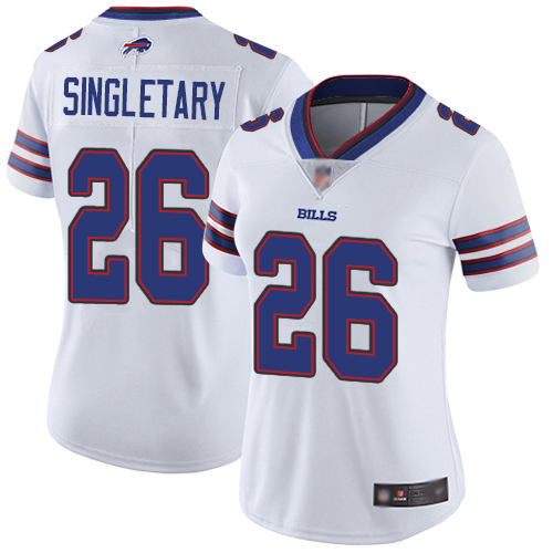Nike Buffalo Bills #26 Devin Singletary White Women’s Stitched NFL Vapor Untouchable Limited Jersey