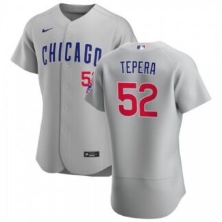 Chicago Cubs #52 Ryan Tepera Men’s Nike Gray Road 2020 Authentic Team Jersey