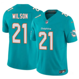 Men's Miami Dolphins #21 Marco Wilson Aqua 2026 F.U.S.E. Vapor Limited Stitched Football Jersey