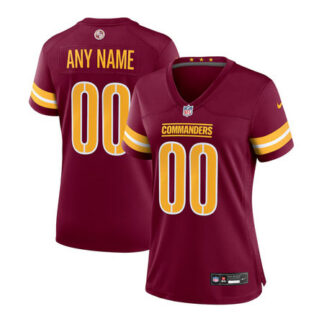 Women's Washington Commanders Burgundy Game Custom Jersey