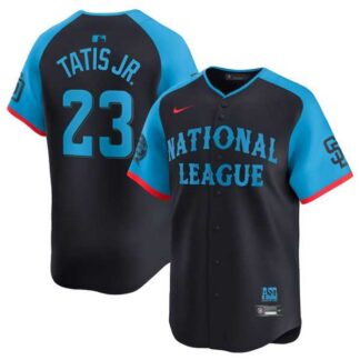 Men's National League #23 Fernando Tatis Jr. Navy 2024 All-Star Limited Stitched Baseball Jersey
