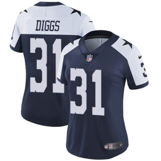 Nike Dallas Cowboys #31 Trevon Diggs Navy Blue Thanksgiving Women’s Stitched NFL Vapor Throwback Limited Jersey