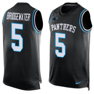 Nike Carolina Panthers #5 Teddy Bridgewater Black Team Color Men’s Stitched NFL Limited Tank Top Jersey
