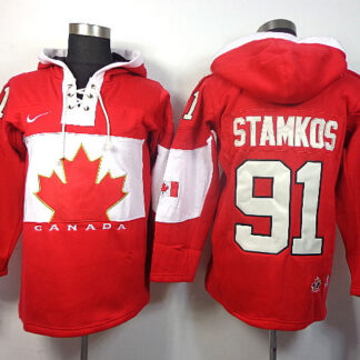 2014 Winter Olympics Canada Tampa Bay Lightning #91 Stamkos Red Hoodie
