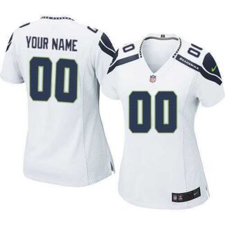 Women Nike Seattle Seahawks Customized White Team Color Stitched NFL Game Jersey