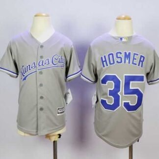 Youth Kansas City Royals #35 Eric Hosmer Gray Cool Base Stitched MLB Jerseys