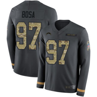 Nike Los Angeles Chargers #97 Joey Bosa Anthracite Salute to Service Men’s Stitched NFL Limited Therma Long Sleeve...