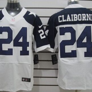 Nike Dallas Cowboys #24 Morris Claiborne White Thanksgiving Elite Jersey