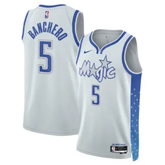 Men's Orlando Magic #5 Paolo Banchero Nike Silver 2025/26 Swingman City Edition Jersey