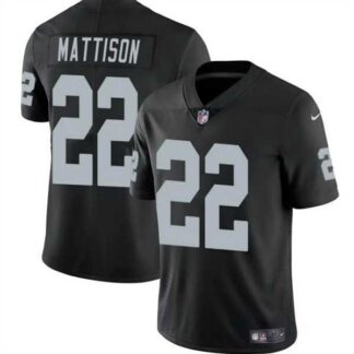 Men & Women & Youth Las Vegas Raiders #22 Alexander Mattison Black 2024 Vapor Football Stitched Jersey