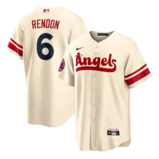 Men's Los Angeles Angels #6 Anthony Rendon 2022 Cream City Connect Cool Base Stitched Jersey S202