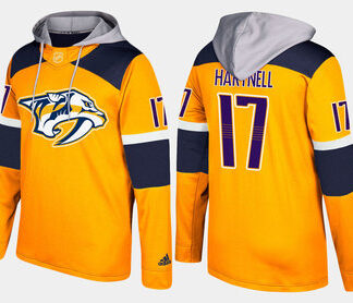Adidas Nashville Predators 17 Scott Hartnell Name And Number Yellow Hoodie