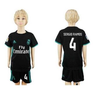 Real Madrid #4 Sergio Ramos Away Kid Soccer Club Jersey