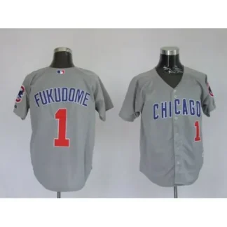 Cubs #1 Kosuke Fukudome Stitched Grey MLB Jersey