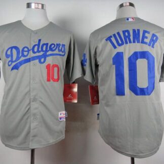 Men's Los Angeles Dodgers #10 Justin Turner 2014 Gray Jersey