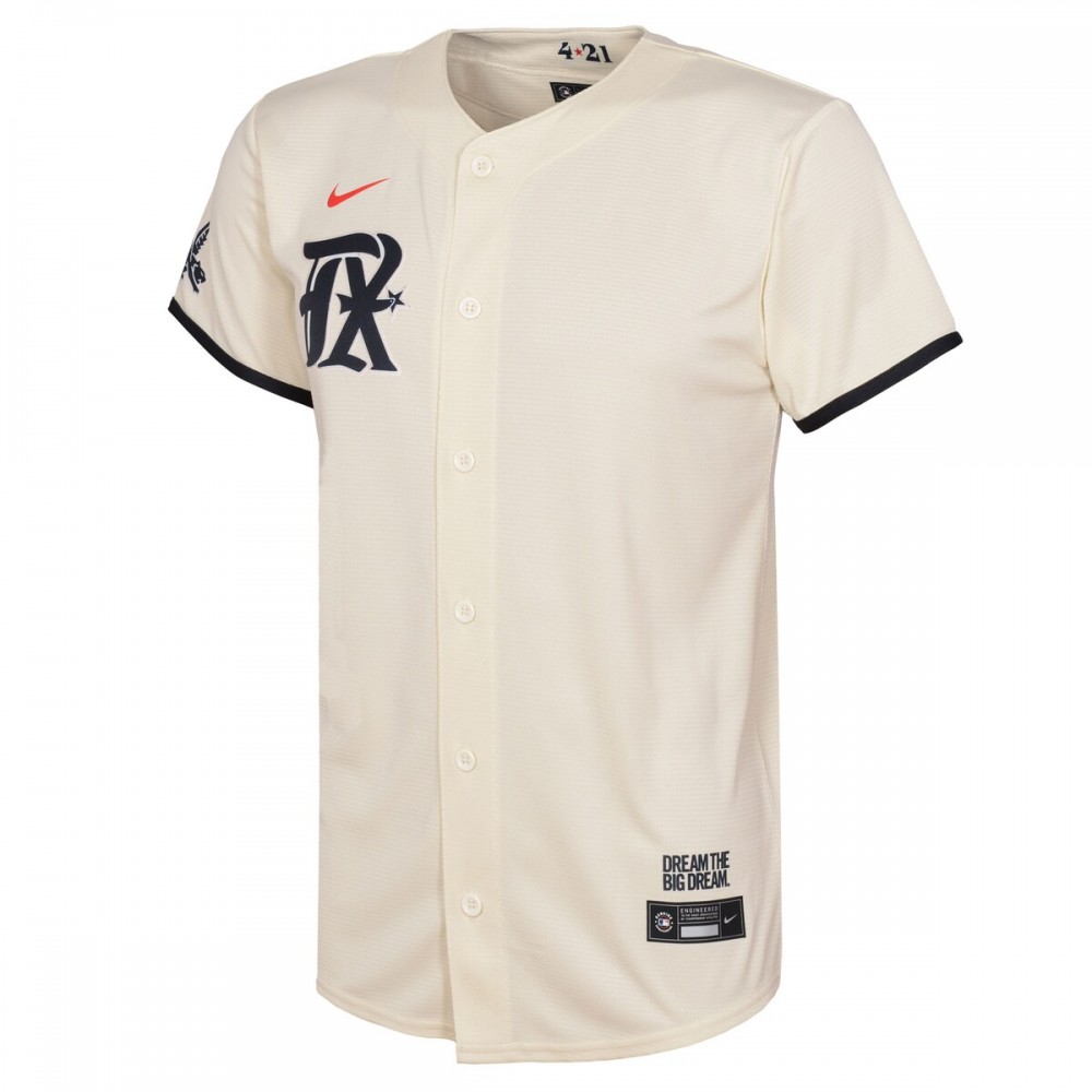 Nolan Ryan Texas Rangers Nike Youth 2023 City Connect Replica Player Jersey - Cream - Image 2
