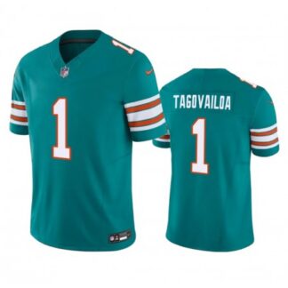 Men's Miami Dolphins #1 Tua Tagovailoa Aqua 2023 F.U.S.E Vapor Limited Stitched Football Jersey EZJE