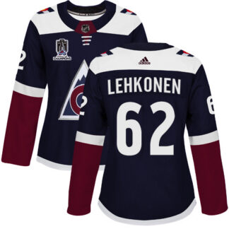 Adidas Colorado Avalanche #62 Artturi Lehkonen Navy Women’s 2022 Stanley Cup Champions Alternate Authentic Stitched...