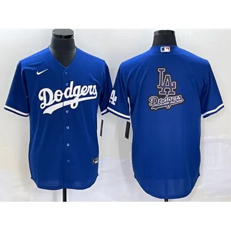 Men's Los Angeles Dodgers Blue Team Big Logo Cool Base Stitched Baseball Jersey NBG2