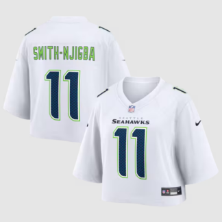 Women's Seattle Seahawks #11 Jaxon Smith-Njigba White Cropped Fashion Game printed Jersey